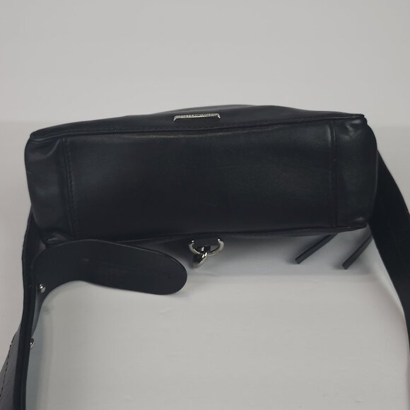 Rebecca Minkoff Black Genuine Leather Crossbody Purse Adjustable Strap - Picture 6 of 9
